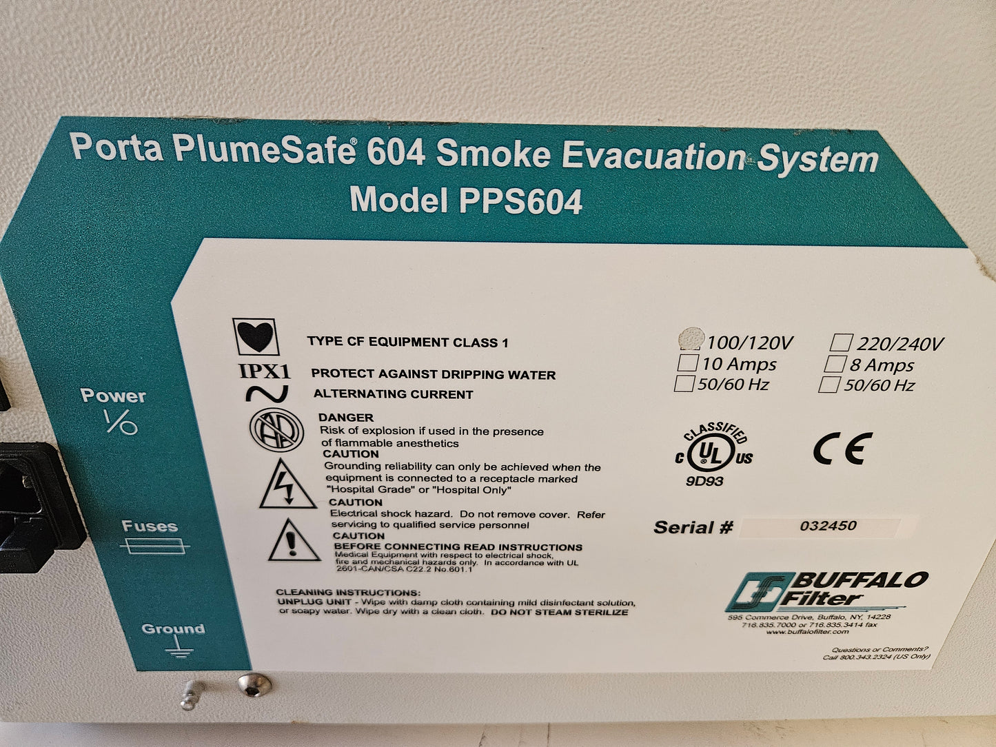 Buffalo Filter PlumeSafe604 Smoke Evacuator PPS604