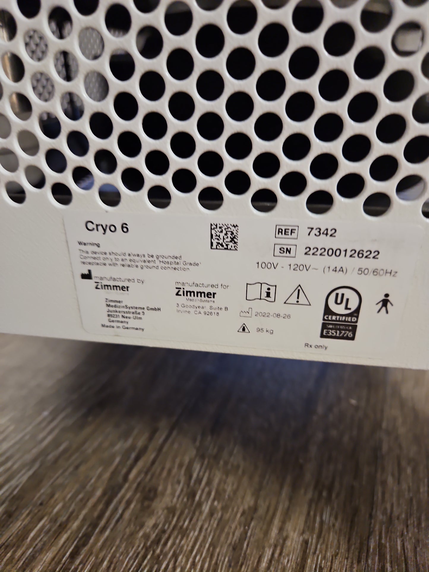 Zimmer Cryo6 Chiller - Pre-Owned