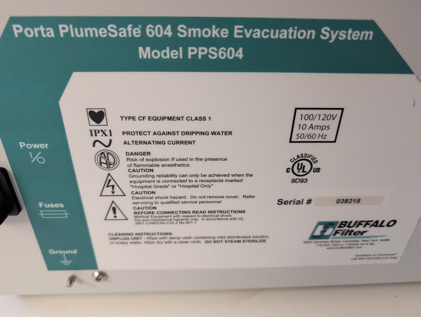 Buffalo Filter PlumeSafe604 Smoke Evacuator PPS604