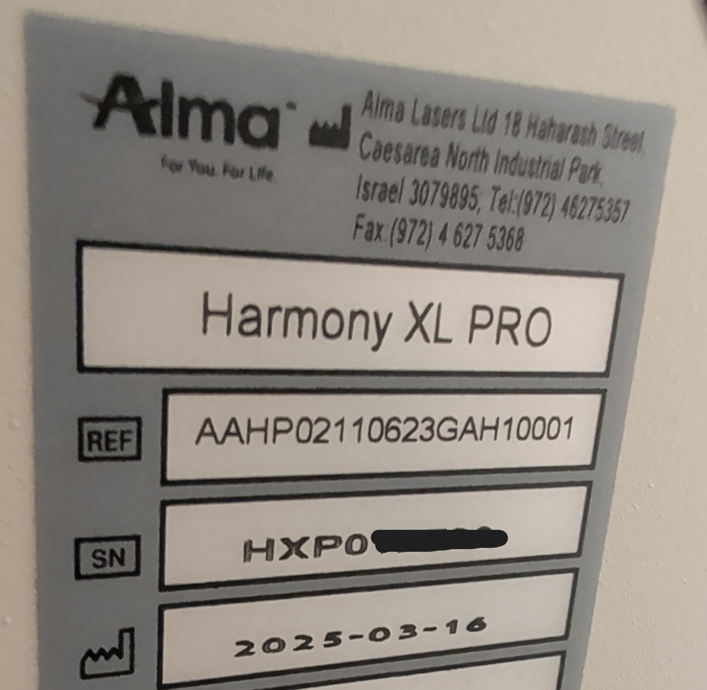 2025 Alma HARMONY XL PRO with DyeVL and Clearlift